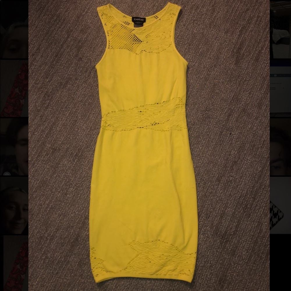 Yellow Bebe formal dress